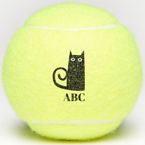 Black Cat Monogram Tennis Balls