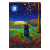Black Cat Moon Fall Leaves Creationarts (Front)