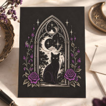 Black Cat Moon Gothic Arch