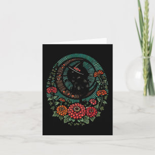 Black Cat Moon Witch Illustration Black Cats Moonc Card
