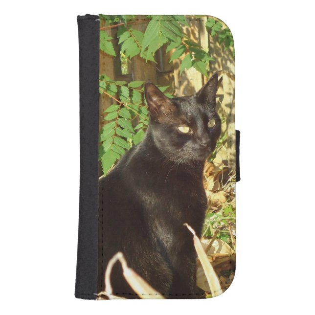Black Cat Morning Sun Samsung Galaxy Wallet Case (Front)