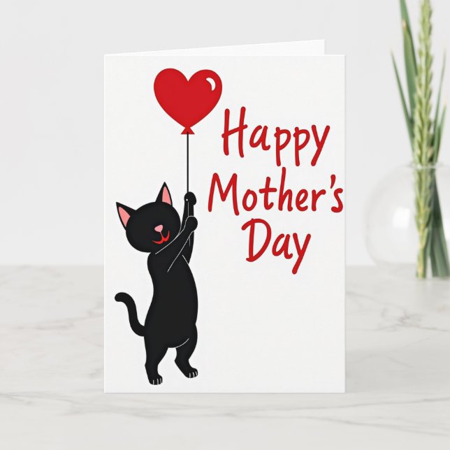 Black Cat Mothers Day Card (Front)
