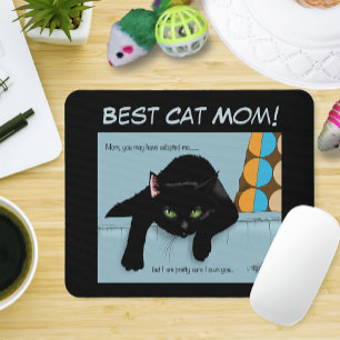 Black Cat Mother's Day Mouse Pad