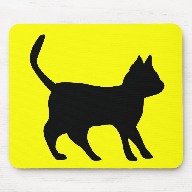 Black Cat Mouse Pad (Front)
