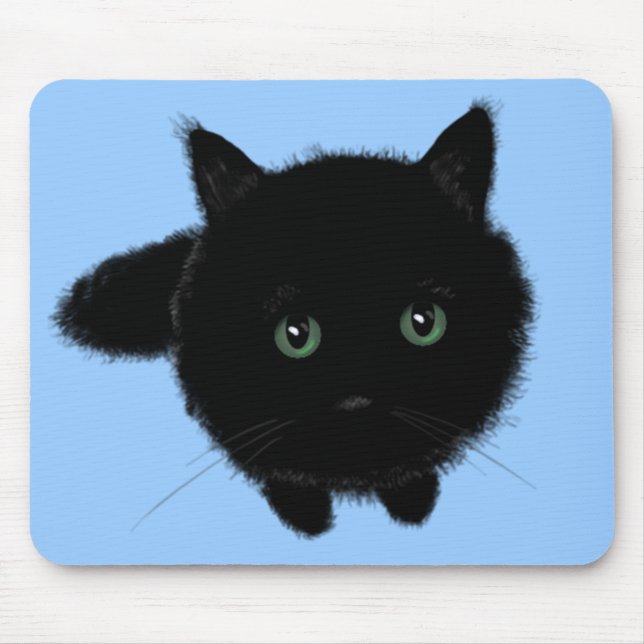 Black Cat Mouse Pad (Front)