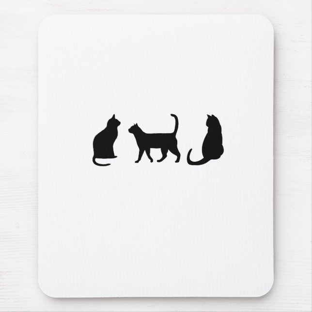 Black Cat Mouse Pad (Front)