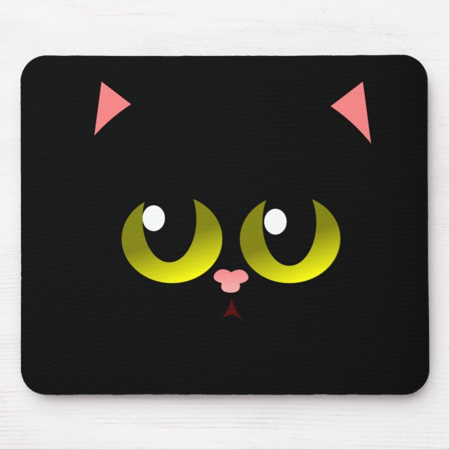 Black Cat Mouse Pad (Front)