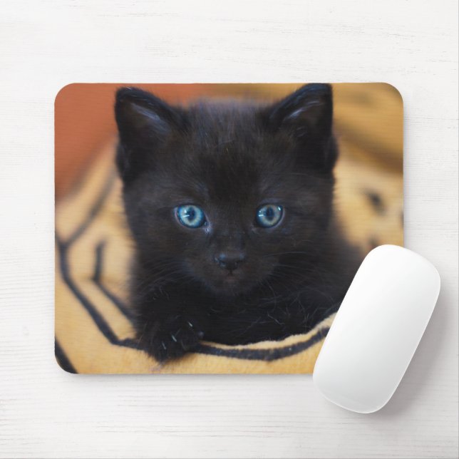 black cat mouse pad (With Mouse)