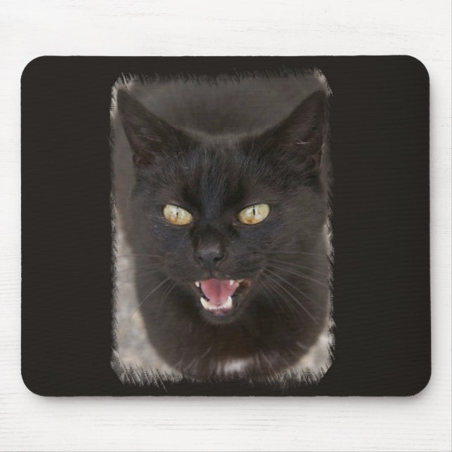 Black Cat Mouse Pad (Front)