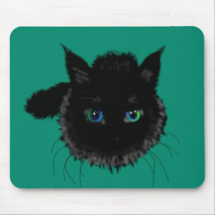 Black Cat Mouse Pad Custom Colors