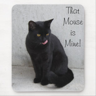 Black cat mousepad customize