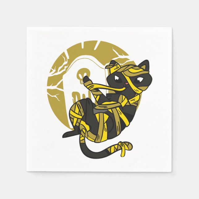 Black Cat Mummy Napkins (Front)