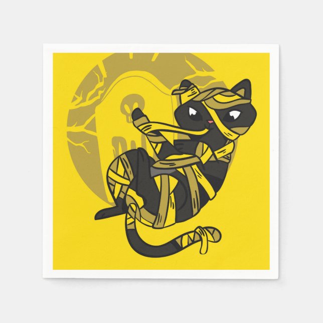 Black Cat Mummy Napkins (Front)