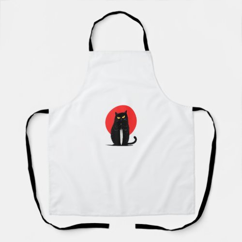 Black Cat Murderer Serial Killer Halloween Graphic Apron