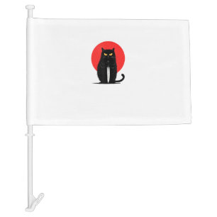 Black Cat Murderer Serial Killer Halloween Graphic Car Flag