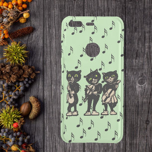 Black Cat Musicians Instruments Music Notes Green Uncommon Google Pixel Case