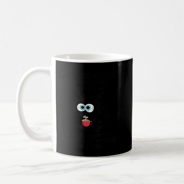 Black Cat My Four Moods I Need Coffee I Need A Nap Mug (Left)