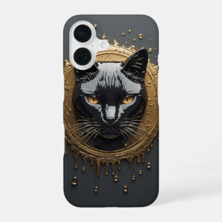 Black Cat Mysterious Design 🐈⬛ iPhone 16 Case