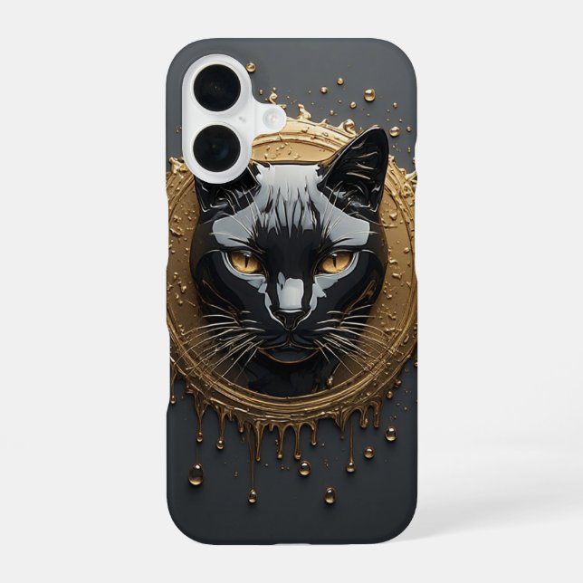 Black Cat Mysterious Design 🐈‍⬛ iPhone Case (Back)
