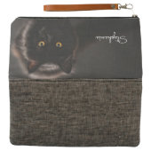 Black Cat Name clutch or use own pet/dog/cat photo (Outside Open)