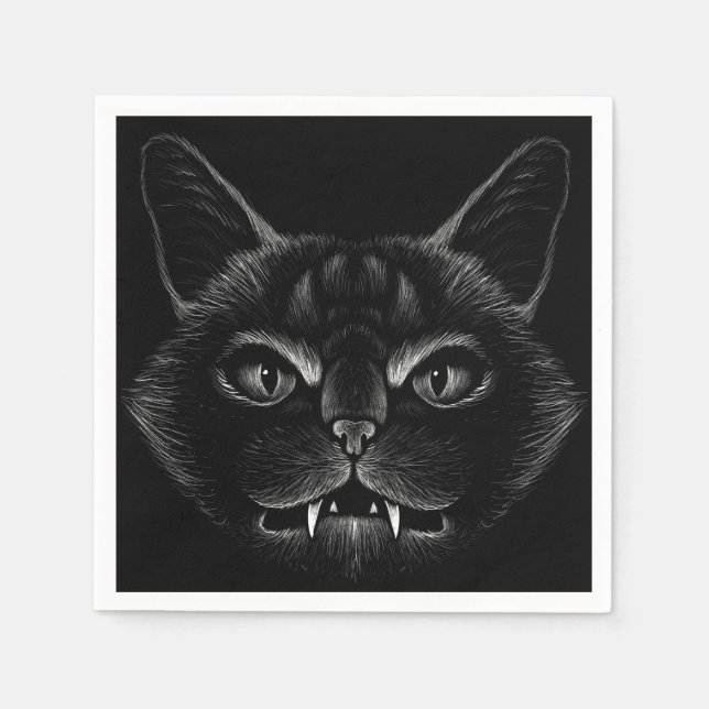 Black Cat Napkins (Front)