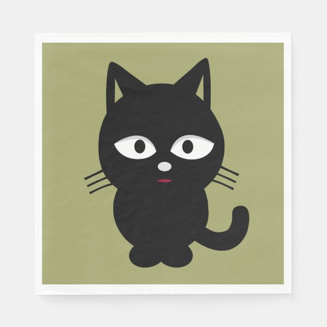 Black Cat Napkins (Front)
