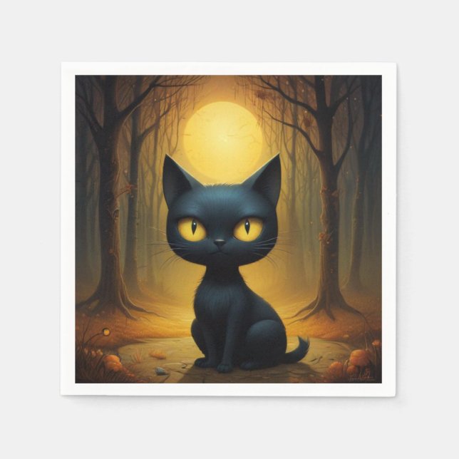 Black cat napkins (Front)