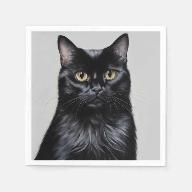 Black Cat Napkins (Front)