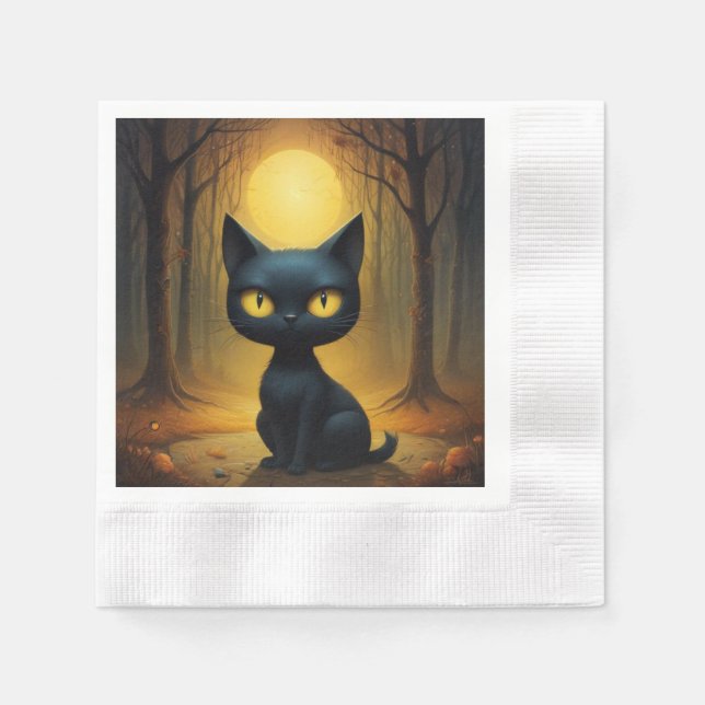 Black cat  napkins (Front)