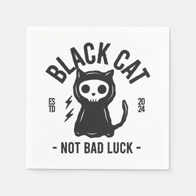 Black cat napkins (Front)