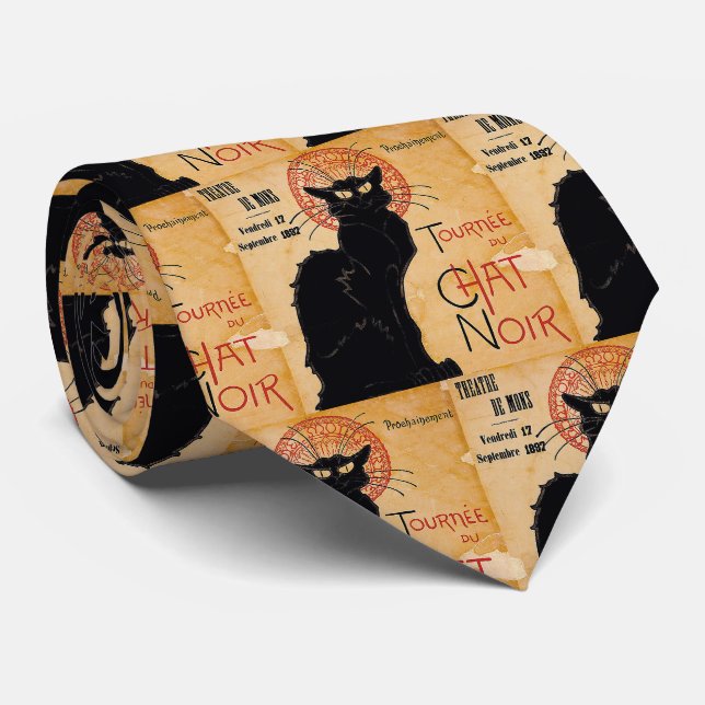 black cat neck tie (Rolled)