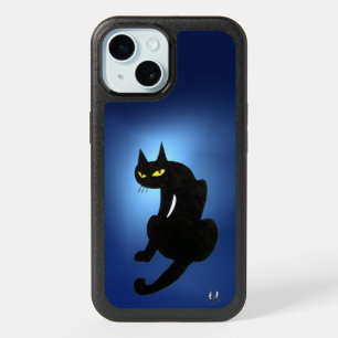 BLACK CAT NINJA Blue iPhone 15 Case