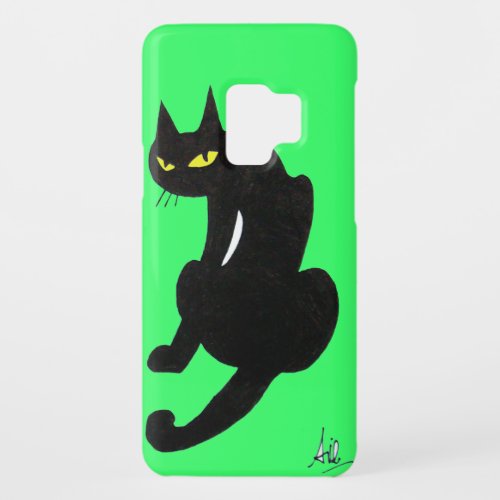 BLACK CAT NINJA Bright Green Case_Mate Samsung Galaxy S9 Case