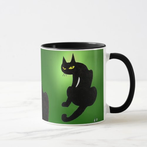 BLACK CAT NINJA Green Mug