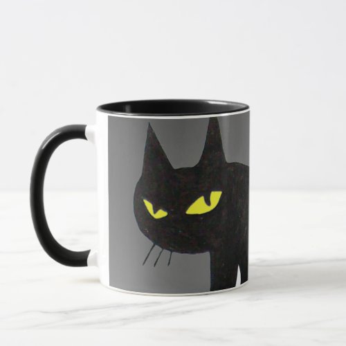 BLACK CAT NINJA Grey Mug