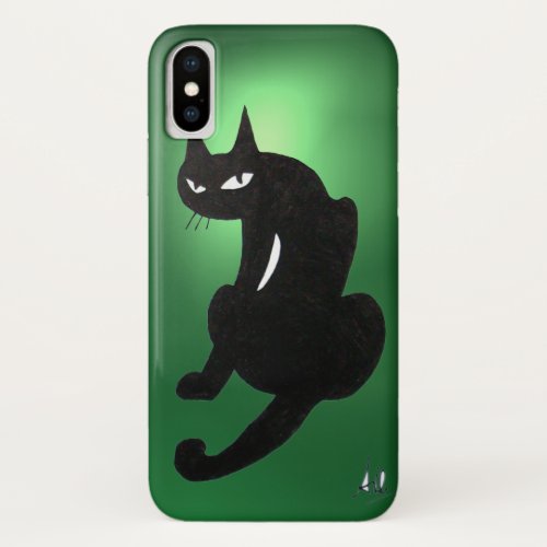 BLACK CAT NINJA jade green iPhone XS Case