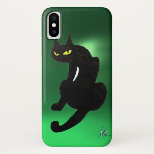 BLACK CAT NINJA Jade  Hreen iPhone X Case