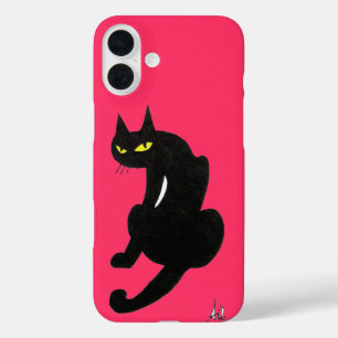 BLACK CAT NINJA Pink iPhone 16 Plus Case