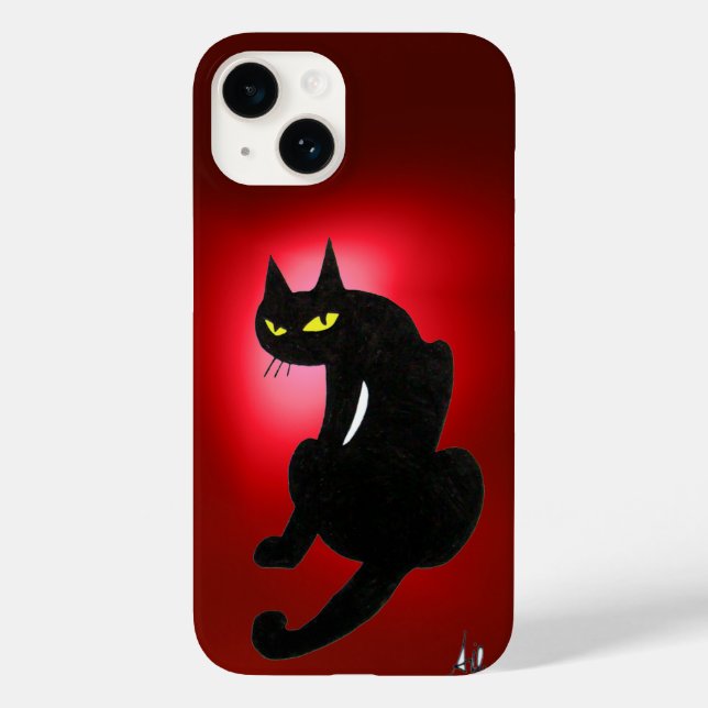 BLACK CAT  NINJA  Red ruby Case-Mate iPhone Case (Back)