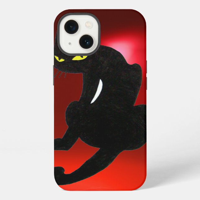 BLACK CAT NINJA Red Ruby Iphone Case (Back)