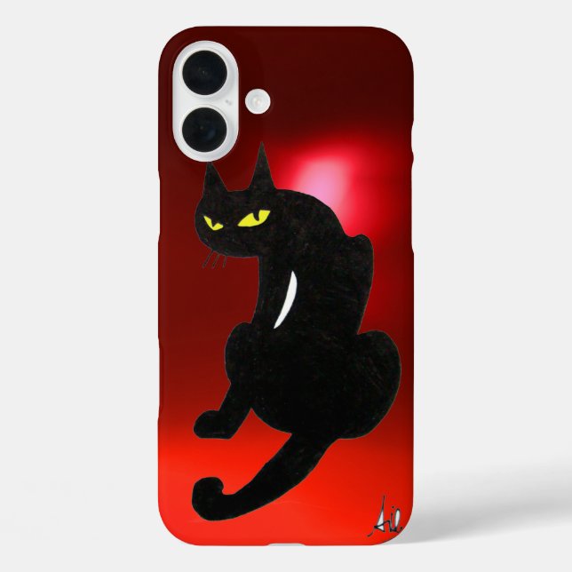 BLACK CAT NINJA  ruby red Case-Mate iPhone Case (Back)