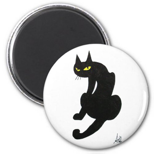 BLACK CAT NINJA White Magnet