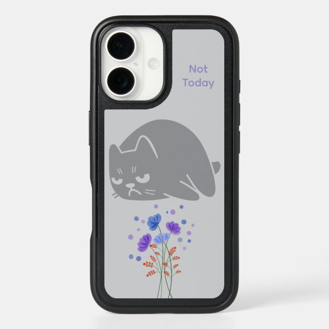 Black Cat Not Today OtterBox Case – Light Gray (Back)