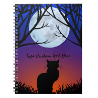 Black Cat Notebook Personalized Cat Art Notebook