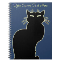 Black Cat Notebook Personalized Cat Art Notebook