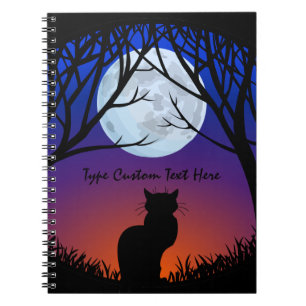 Black Cat Notebook Personalized Cat Art Notebook