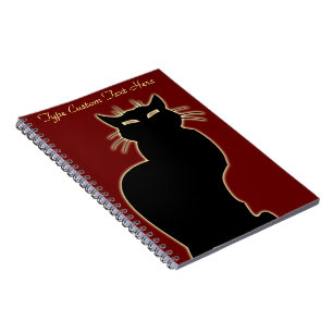 Black Cat Notebook Personalized Cat Art Notebook