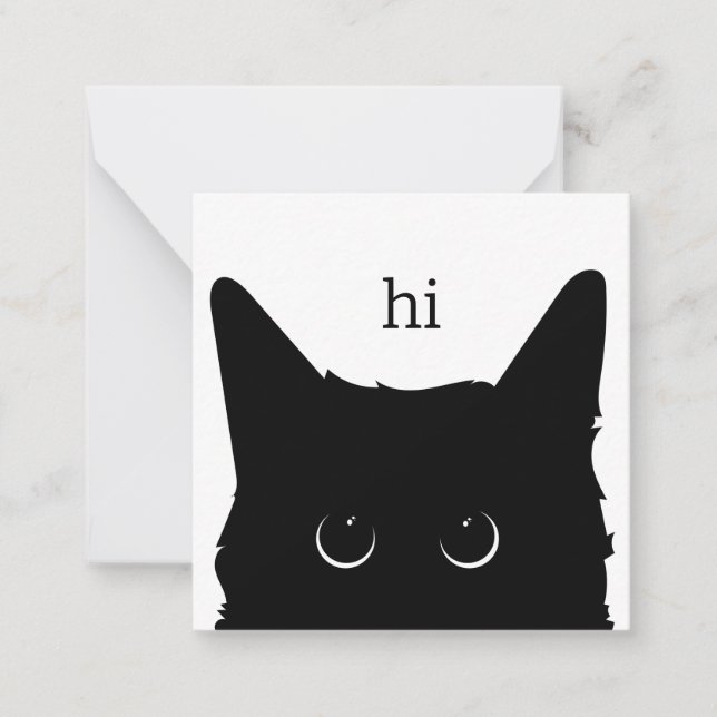 Black Cat Notecard (Blank Card) (Front)