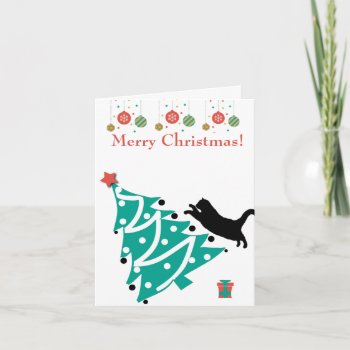 Black Cat "o Christmas Tree" Card by WeAreBlackCatClub at Zazzle