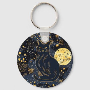 Black Cat of the Starry Skies Keychain